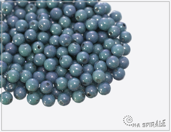 Kuliky 4 mm, Chalk Blue Luster, 100 ks