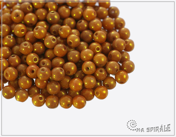 Kuliky 4 mm, Chalk Ruby Luster, 100 ks