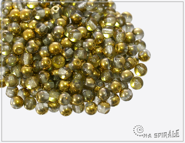 Kuliky 4 mm, Crystal Amber, 100 ks