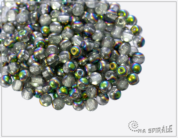 Kuliky 4 mm, Crystal Vitrail, 100 ks