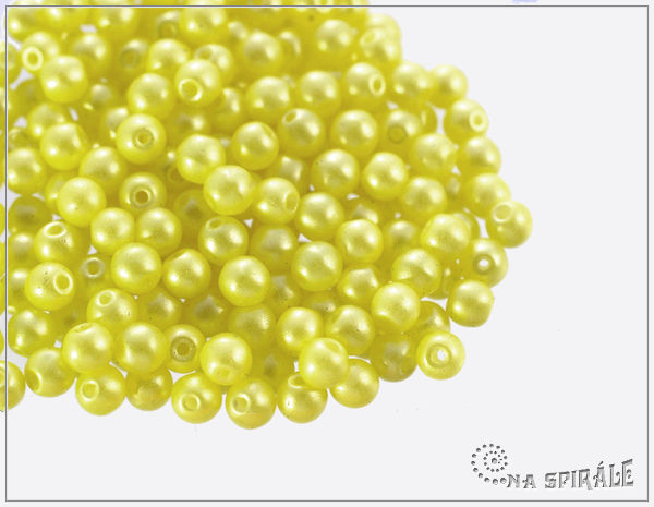 Kuliky 4 mm, Pearl Shine Amber, 100 ks