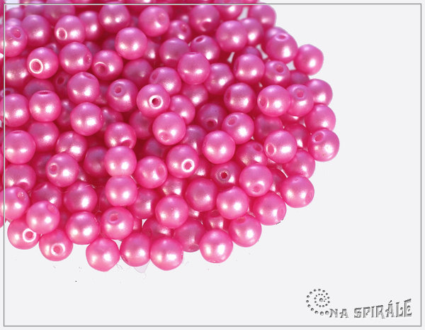 Kuliky 3 mm, Pearl Shine Light Fuchsia, 100 ks