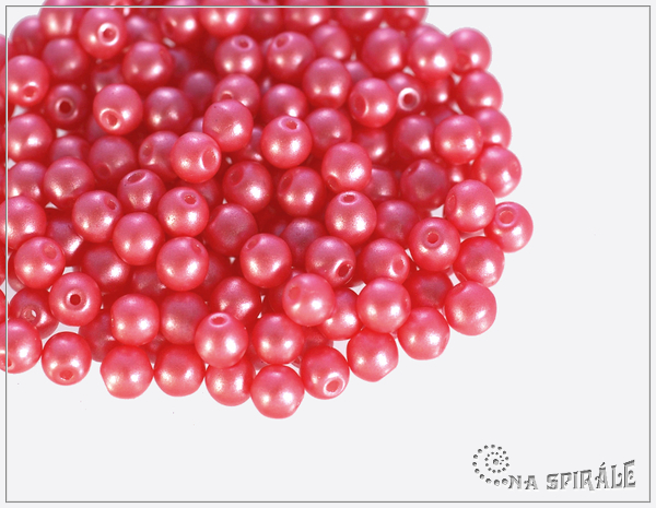 Kuliky 3 mm, Pearl Shine Rose, 100 ks