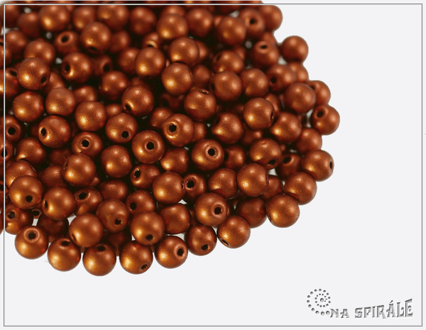 Kuliky 4 mm, Silky Metallic Rust, 100 ks