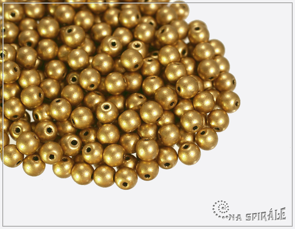 Kuliky 4 mm, Silky Metallic Sand, 100 ks