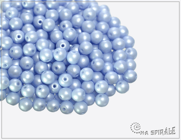 Kuliky 4 mm, Pastel Blue Pearl, 50 ks