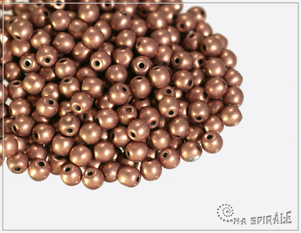 Kuliky 4 mm, Vintage Metallic Copper, 100 ks