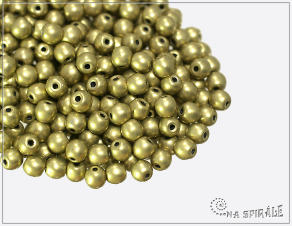 Kuliky 4 mm, Vintage Metallic Gold, 100 ks