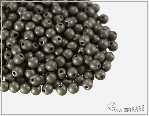 Kuliky 4 mm, Vintage Metallic Grey, 100 ks