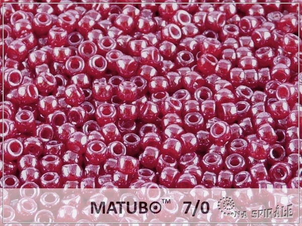 Matubo 7/0, Cherry Opal White Luster, 10 g