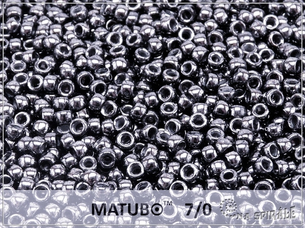 Matubo 7/0, Metallic Hematite, 10 g