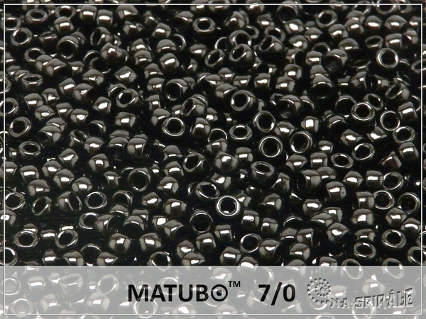Matubo 7/0, opaque jet, 10 g