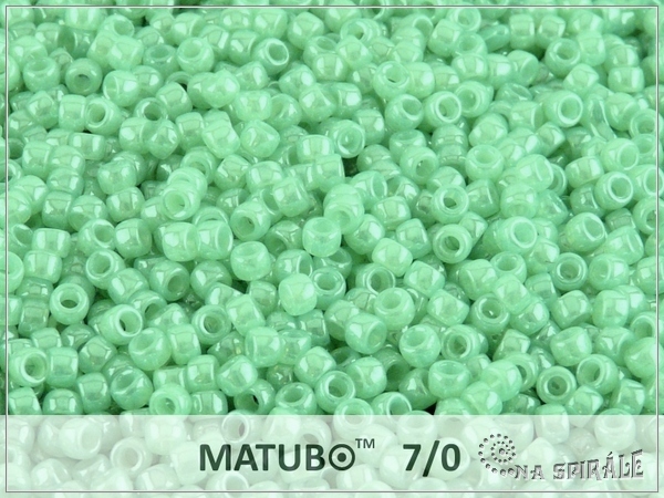 Matubo 7/0, peppermint opal white lustre, 10 g