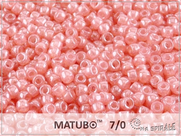 Matubo 7/0, Rose Salmon Opal White Luster, 10 g