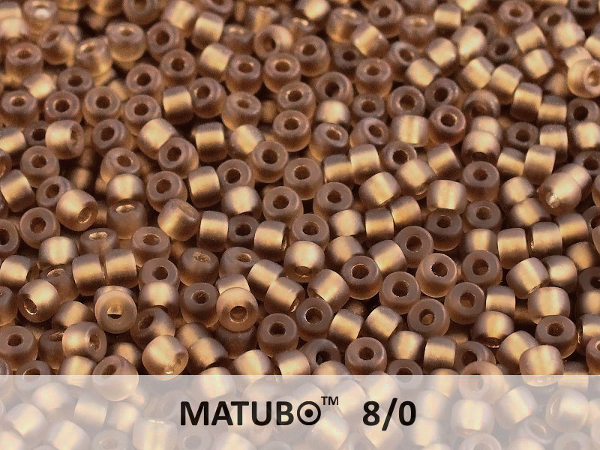 Matubo 8/0, Dark Topaz Bronze Ice Lined, 10 g