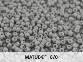 Matubo 8/0, Opaque Gray Matted, 10 g