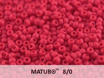 Matubo 8/0, Opaque Red Matted, 10 g