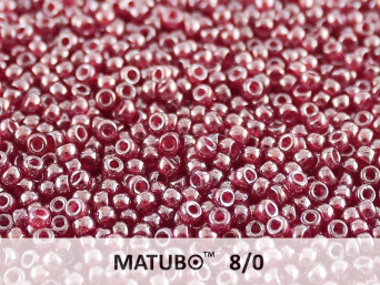 Matubo 8/0, Cherry Opal White Luster, 10 g