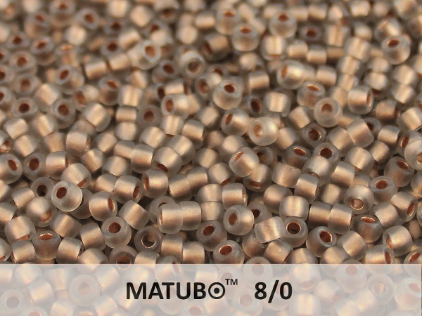 Matubo 8/0, Smoke Grey Bronze Ice Lined, 10 g