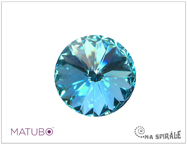 Matubo rivoli 18 mm, Aquamarine, 1 ks