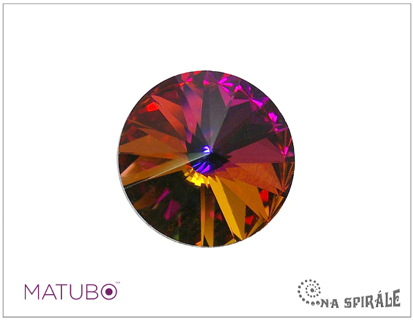 Matubo rivoli 16 mm, Crystal Volcano, 1 ks
