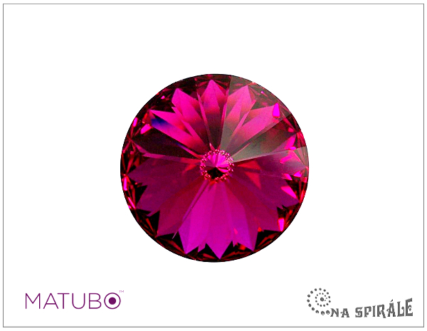 Matubo rivoli 18 mm, Fuchsia, 1 ks