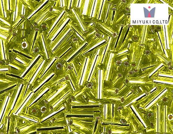MIYUKI Bugle 6 mm, Silver Lined Chartreuse, BGL2-014, 10 g