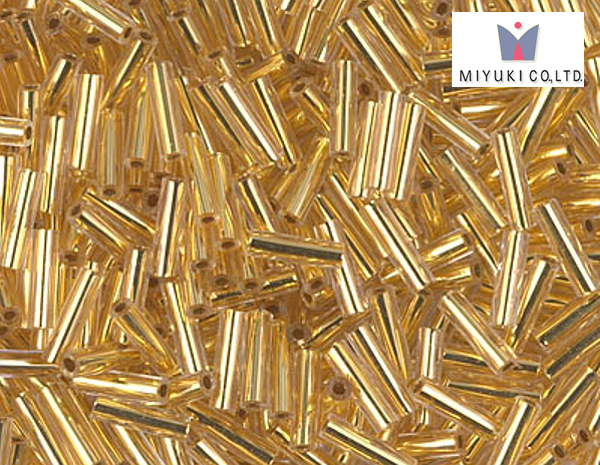 MIYUKI Bugle 6 mm, Silver Lined Gold, BGL2-003, 10 g