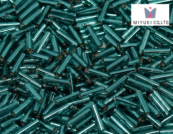 MIYUKI Bugle 6 mm, Silver Lined Teal, BGL2-2425, 10 g