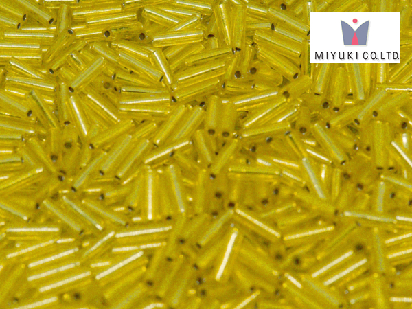 MIYUKI Bugle 6 mm, Silver Lined Yellow, BGL2-006, 10 g