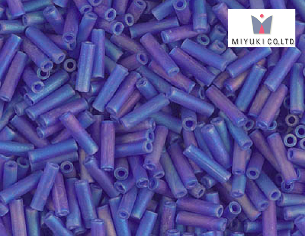 MIYUKI Bugle 6 mm, Matte Transp Cobalt AB, BGL2-0151FR, 10 g
