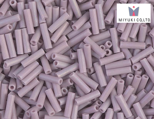 MIYUKI Bugle 6 mm, Matte Opaque Mauve AB, BGL2-410FR, 10 g