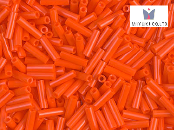 MIYUKI Bugle 6 mm, Opaque Orange, BGL2-406, 10 g