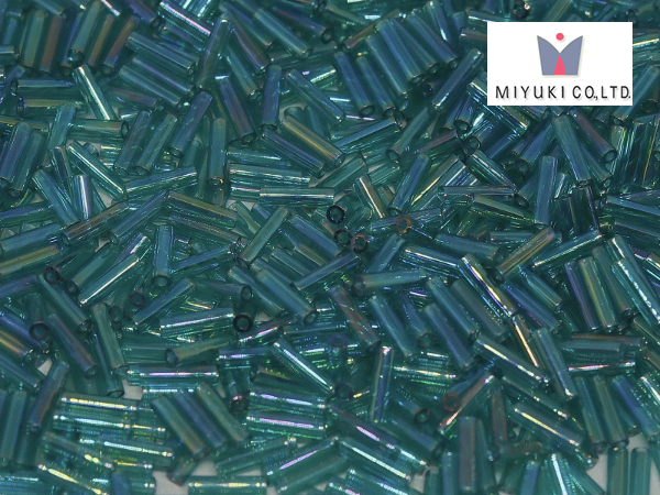 MIYUKI Bugle 6 mm, Transparent Teal AB, BGL2-2458, 10 g