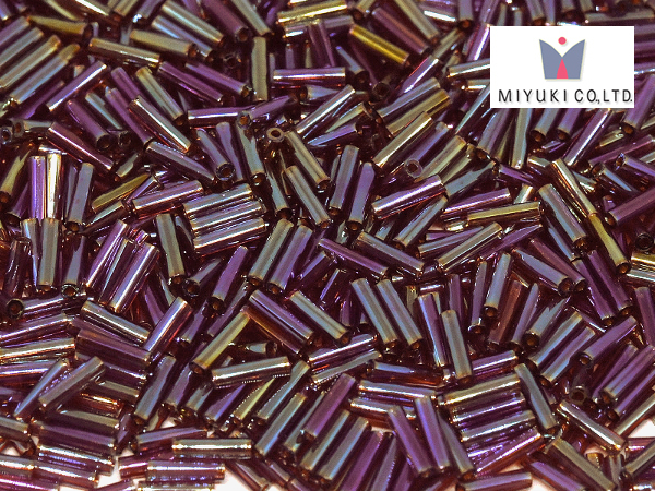 MIYUKI Bugle 6 mm, Transparent Dark Topaz AB, BGL2-0257, 10 g