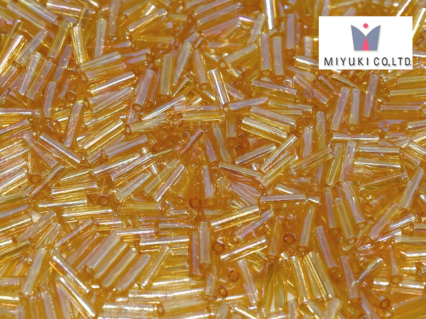 MIYUKI Bugle 6 mm, Transparent Light Topaz AB, BGL2-0251, 10 g