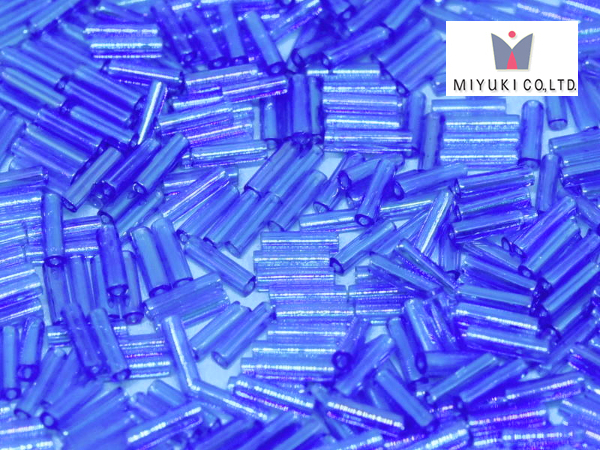 MIYUKI Bugle 6 mm, Transparent Light Sapphire AB, BGL2-0261, 10 g