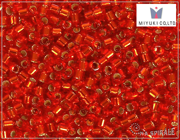 Miyuki Delica 10, Silver Lined Flame Red DBM0043, 5 g