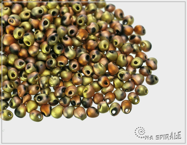 Miyuki 3,4mm Drops Hybrid Jet California Gold Rush Matte, 10 g