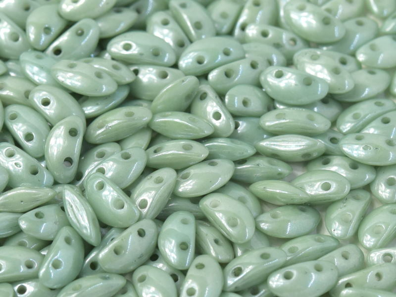 MobyDuo 3x8 mm, Chalk Green Luster, 30 ks