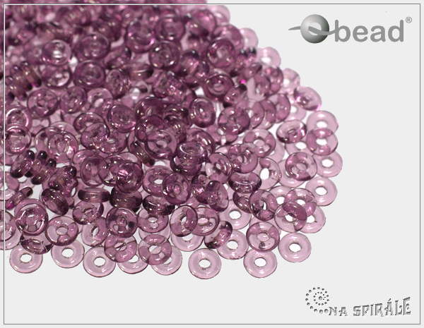 O-bead, transparent amethyst, 2,5 g