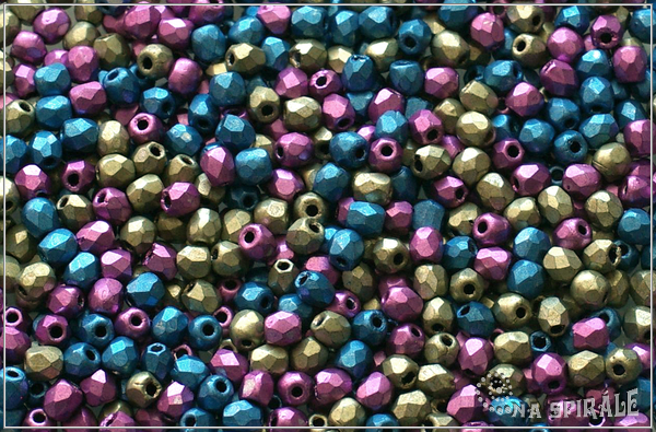*** II.Q Ohovky 3 mm, Matted Metallic Mix, 100 ks