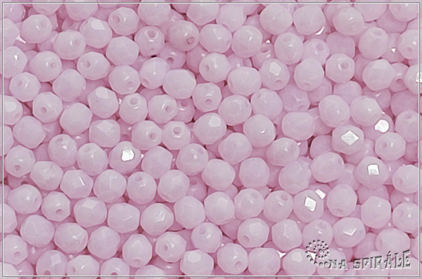 Oh�ovky 4 mm, Light Candy Pink Opal, 50 ks