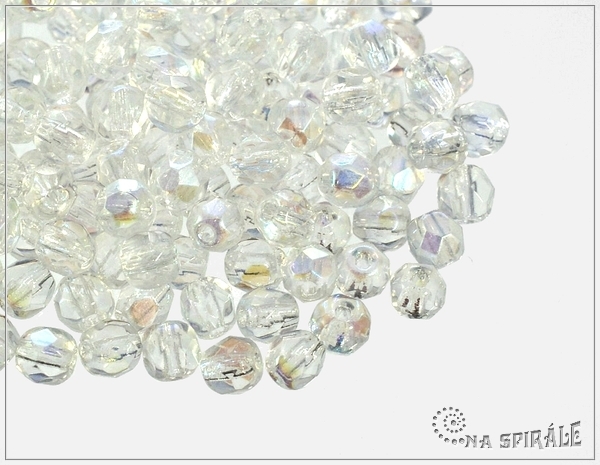 Ohovky 4 mm, Crystal AB, 50 ks