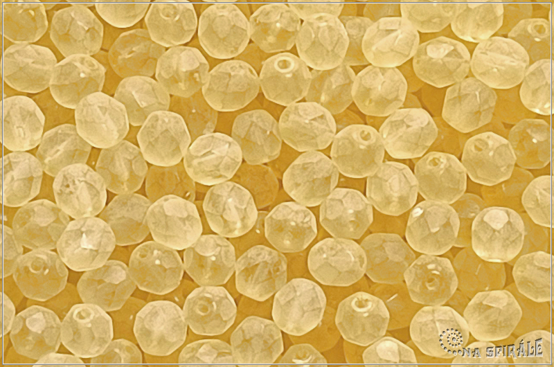 Oh�ovky 6 mm, Transparent Ligth Topaz Matted, 20 ks