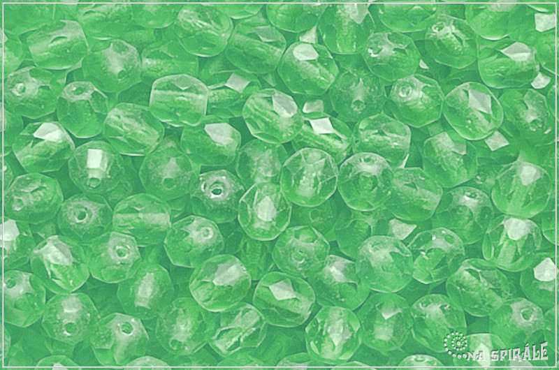 Oh�ovky 6 mm, Transparent Light Green Matted *URAN*, 20 ks