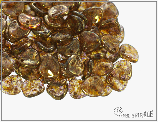 Rose petal 7x8 mm, Crystal Senegal Brown Purple, 50 ks