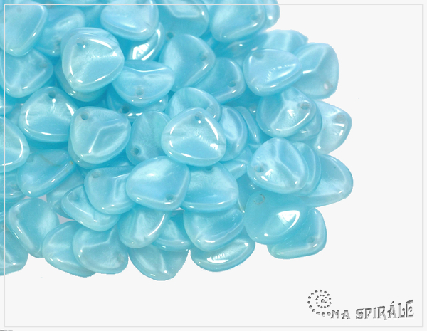 Rose petal 7x8 mm, Sky Blue Silk, 50 ks