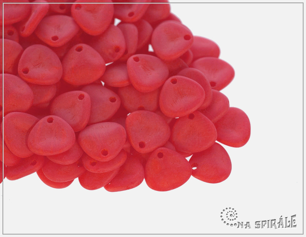 Rose petal 7x8 mm, Opaque Red Matte, 50 ks