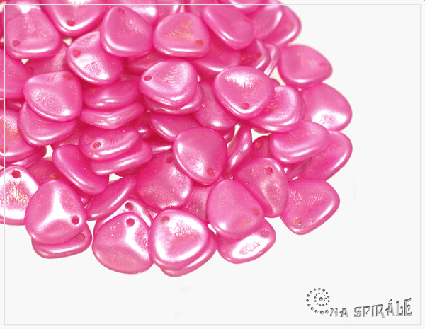 Rose petal 7x8 mm, Pearl Shine Light Fuchsia, 50 ks
